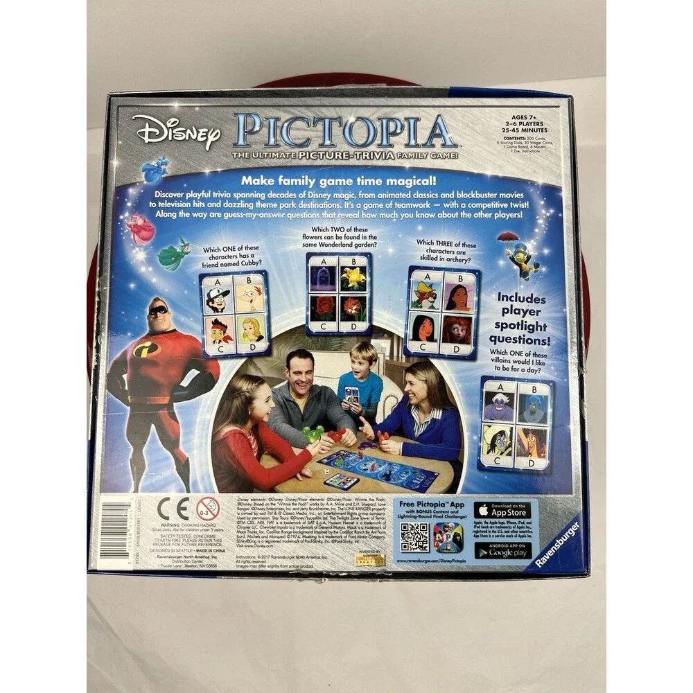 Disney Pictopia Board Game The Ultimate Picture-trivia Family Game EUC Complete